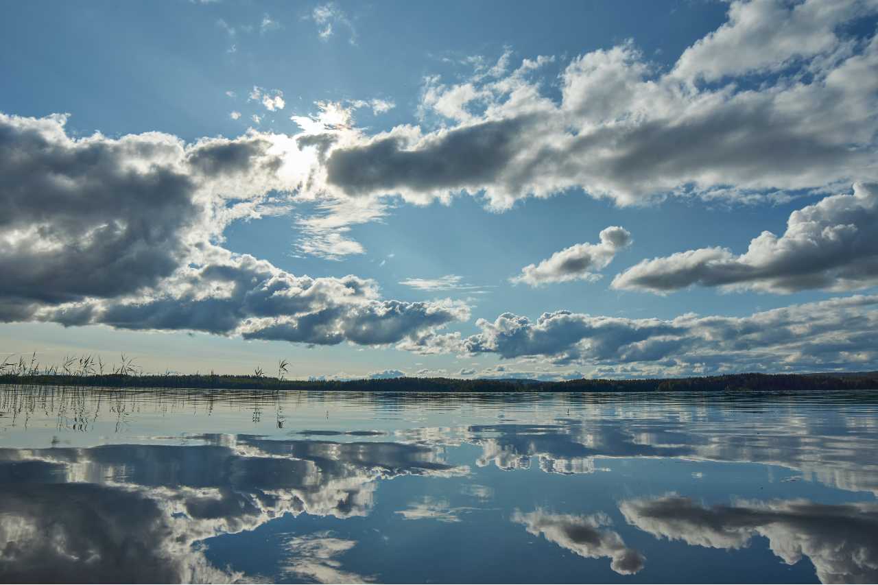 clouds over lake